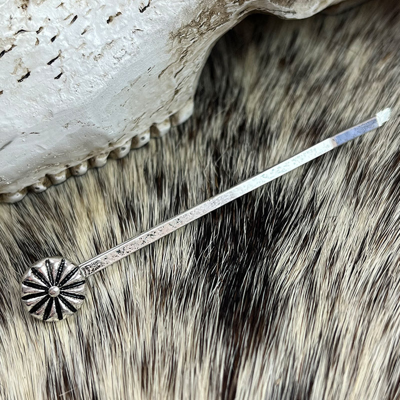 Wholesale Retro turquoise alloy flower western style hairpin